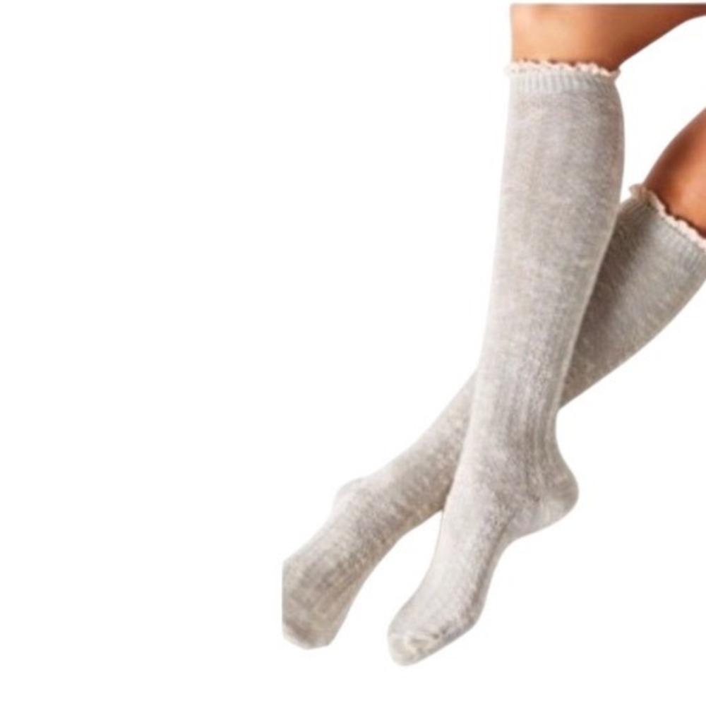 3*Urban Outfitters Out from Under Chrochet Cuff Knee High Socks Neutr OLDSTOCK